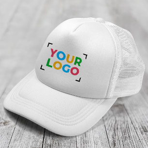 Voeg uw logo toe Eenvoudig wit zakelijk promotiema Trucker Pet