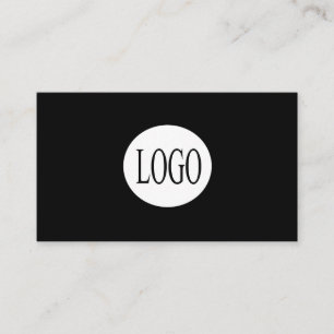 Voeg uw logo toe Eenvoudig Zwart Zakelijk Visitekaartje