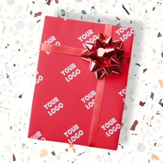 Voeg uw logo toe | Eenvoudige herhalende diagonale Cadeaupapier