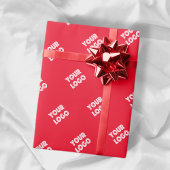 Voeg uw logo toe | Eenvoudige herhalende diagonale Cadeaupapier