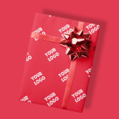 Voeg uw logo toe | Eenvoudige herhalende diagonale Cadeaupapier