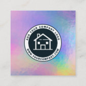 Voeg Uw Logo toe en de Holografisch van het Adres  Vierkante Visitekaartje (Achterkant)