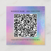 Voeg Uw Logo toe en de Holografisch van het Adres  Vierkante Visitekaartje (Voorkant)