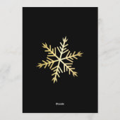 Voeg uw logo toe Goud/Zwarte Ornament Bedrijfskaar Feestdagenkaart (Achterkant)