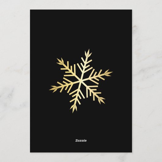 Voeg uw logo toe Goud/Zwarte Ornament Bedrijfskaar Feestdagenkaart (Achterkant)