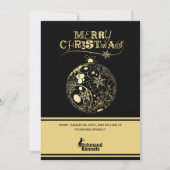 Voeg uw logo toe Goud/Zwarte Ornament Bedrijfskaar Feestdagenkaart (Voorkant)