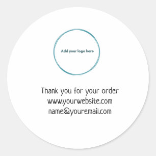 Voeg uw Logo toe Hartelijk dank voor uw zakelijke  Ronde Sticker