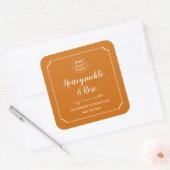 Voeg uw logo toe Kaars Verbrand Oranje Label Vierk (Envelop)