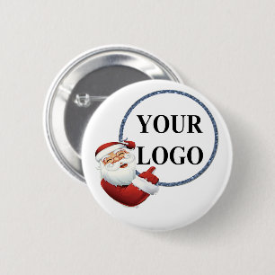 Voeg Uw Logo Toe Kerstvakantie Ronde Button 5,7 Cm