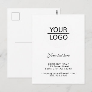 Voeg uw logo toe met aangepaste tekst promotie briefkaart