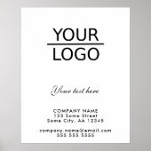 Voeg uw logo toe met aangepaste tekst Zakelijke pr Poster (Voorkant)