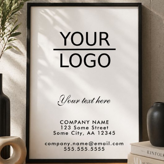 Voeg uw logo toe met aangepaste tekst Zakelijke pr Poster