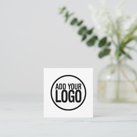 Voeg uw Logo toe met een eenvoudige, bewerkbare Vierkante Visitekaartje (Staand voorkant)