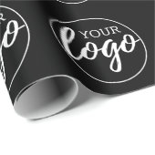Voeg uw logo toe - minimaal ontwerp zwarte achterg cadeaupapier (Rol Hoek)