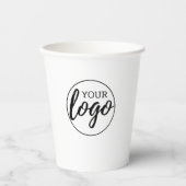 Voeg uw Logo toe - minimale witte achtergrond van  Papieren Bekers (Voorkant)