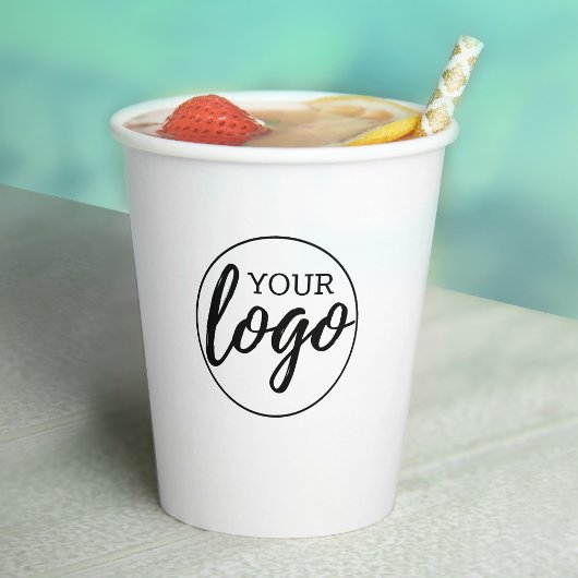 Voeg uw Logo toe - minimale witte achtergrond van  Papieren Bekers