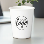 Voeg uw Logo toe - minimale witte achtergrond van  Papieren Bekers