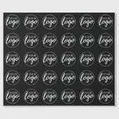 Voeg uw Logo toe - minimale zwarte achtergrond van Cadeaupapier (Vlak)