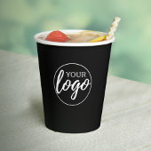 Voeg uw Logo toe - minimale zwarte achtergrond van Papieren Bekers