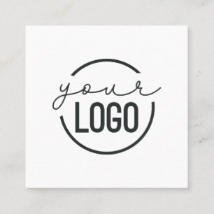 Voeg uw logo toe Modern Minimaal Eenvoudig Wit Vie Vierkante Visitekaartje