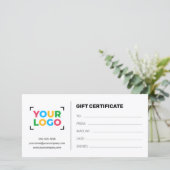 Voeg uw logo toe Modern Qr Code Cadeaubon (Staand voorkant)