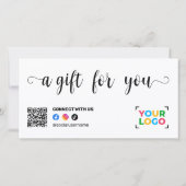Voeg uw logo toe Modern Qr Code Cadeaubon (Achterkant)