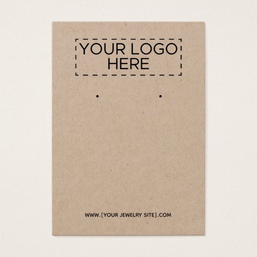 Voeg uw Logo toe - Premium Kraft Earring Display C Visitekaartje (Voorkant)