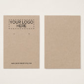 Voeg uw Logo toe - Premium Kraft Earring Display C Visitekaartje (Voorkant /achterkant)