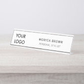 Voeg uw Logo toe | Professionele minimalist Bureau Naambordje (Voorkant)