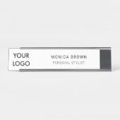 Voeg uw Logo toe | Professionele minimalist Bureau Naambordje (Voorkant)