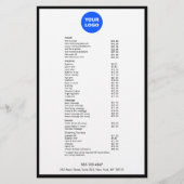 Voeg uw logo toe Schoonheidssalon Service Menu (Voorkant)