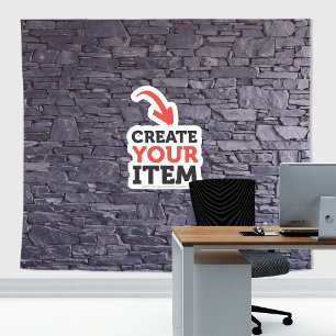 Voeg uw logo toe Stenen Leien Zoom Achtergrond Paa Wandkleed