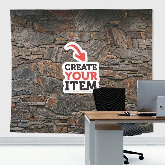 Voeg uw logo toe Stone Slates Zoom Achtergrond Cor Wandkleed