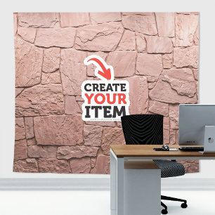 Voeg uw logo toe Stone Slates Zoom Achtergrond Roz Wandkleed
