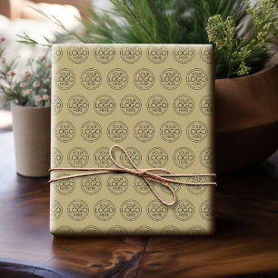 Voeg uw logo toe - Zakelijk minimalistisch goud Cadeaupapier