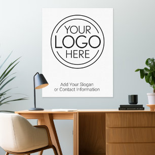 Voeg uw logo toe Zakelijk Modern Minimalistisch Canvas Afdruk
