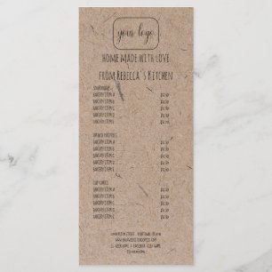 Voeg uw logo toe Zelfgemaakte Bakkerij Prijslijst Menu