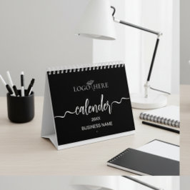 Voeg uw logo toe Zwart-wit minimalistisch Kalender
