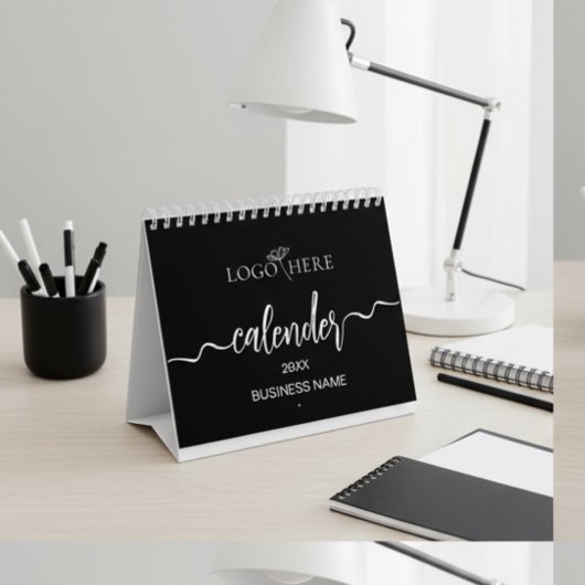 Voeg uw logo toe Zwart-wit minimalistisch  Kalender