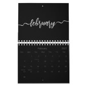Voeg uw logo toe Zwart-wit minimalistisch  Kalender (Feb 2027)