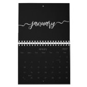 Voeg uw logo toe Zwart-wit minimalistisch  Kalender (Jan 2027)