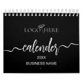 Voeg uw logo toe Zwart-wit minimalistisch  Kalender (Hoes)
