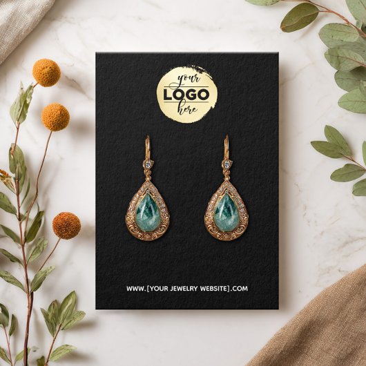 Voeg uw Logo toe - zwarte oorkaartje Visitekaartje