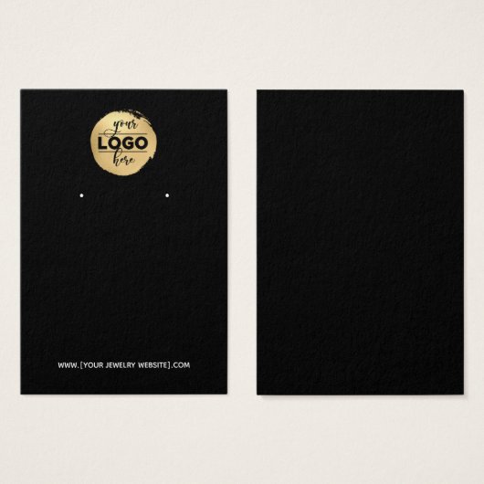 Voeg uw Logo toe - zwarte oorkaartje Visitekaartje (Voorkant /achterkant)