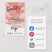 VOEG UW LOGO TUMBLER CARE CARDS vinyl business TOE Visitekaartje (Voorkant / Achterkant)