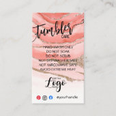 VOEG UW LOGO TUMBLER CARE CARDS vinyl business TOE Visitekaartje (Voorkant)