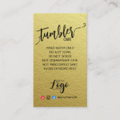 VOEG UW LOGO TUMBLER CARE CARDS vinyl business TOE Visitekaartje (Voorkant)