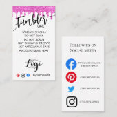 VOEG UW LOGO TUMBLER CARE CARDS vinyl business TOE Visitekaartje (Voorkant / Achterkant)