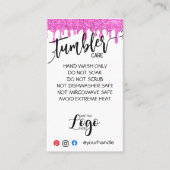 VOEG UW LOGO TUMBLER CARE CARDS vinyl business TOE Visitekaartje (Voorkant)