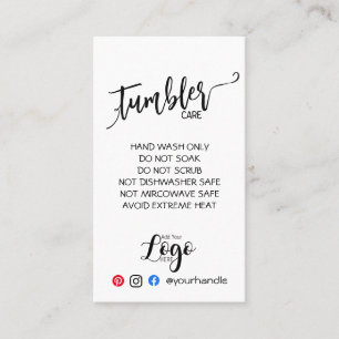 VOEG UW LOGO tumbler CARE vinyl bedrijf eenvoudig  Visitekaartje